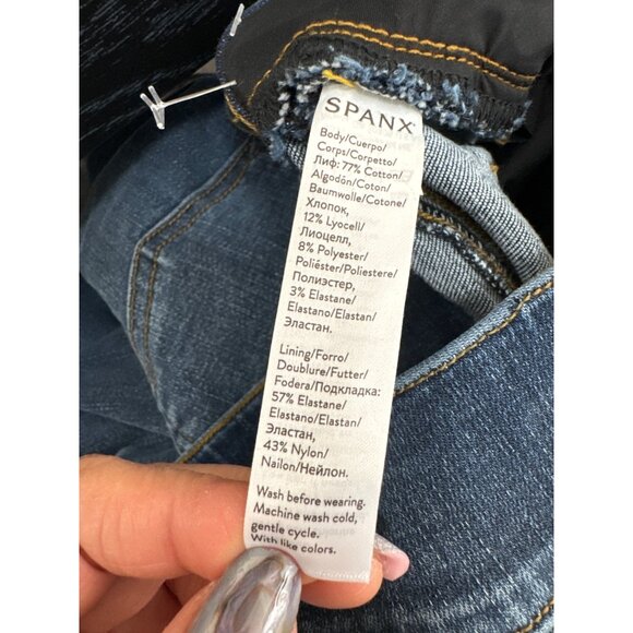 Spanx Distressed Skinny Jeans pull on boho 90s sz S/P - Picture 7 of 8
